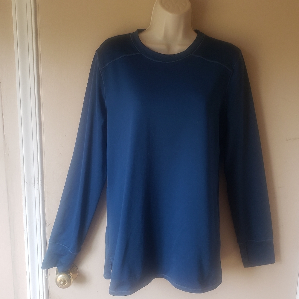 Cuddl Duds Thermawear Women's Teal Blue, Long-sleeve Thermal Shirt, Size L